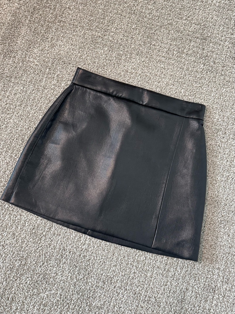 Aritzia Wilfred Black Faux Leather Mini Skirt